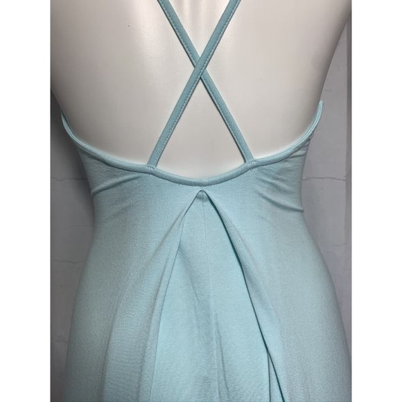 ASOS Fit Flare Dress Light Blue Size 6 Backless‎ Straps Summer Beach Knee Length - Picture 5 of 12